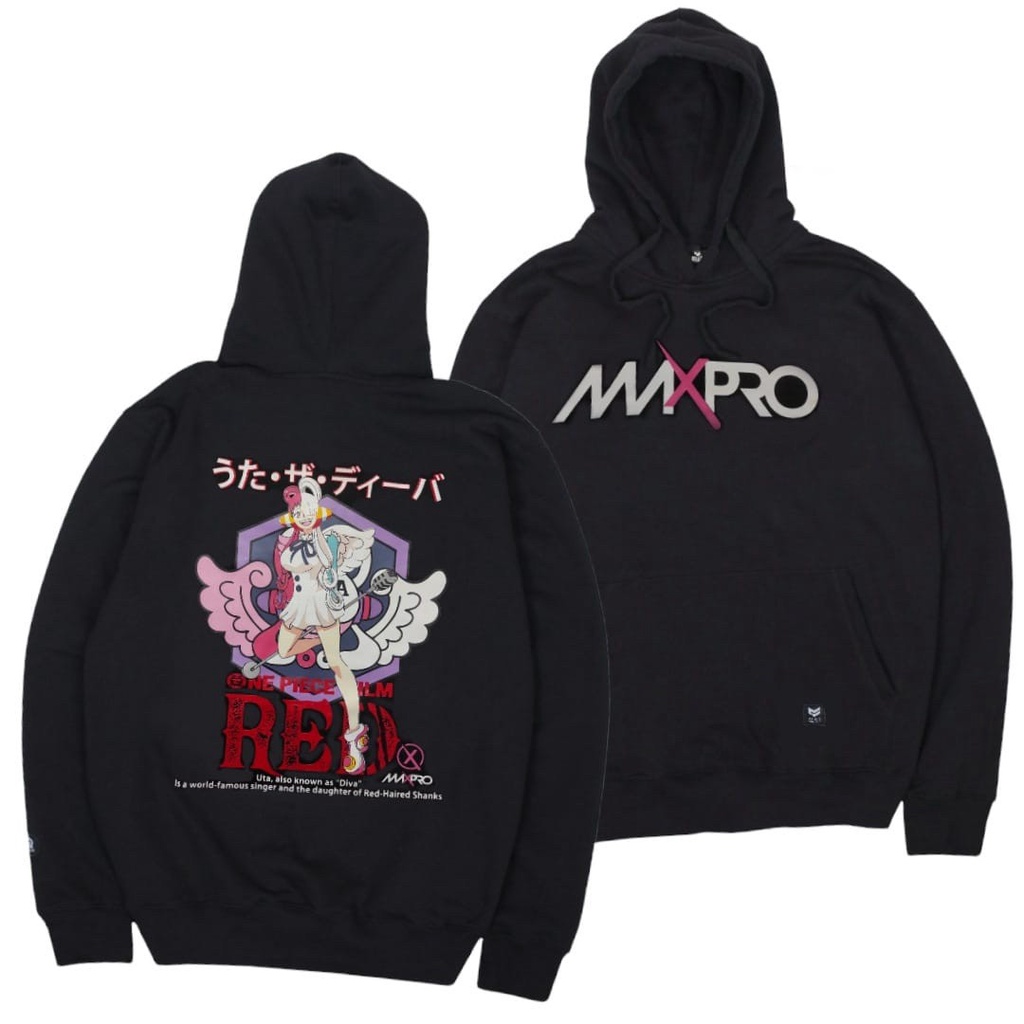 Sasuke.id- HOODIE JUMPER ANIME ONEPIECE RED MAXPRO BAHAN LEMBUT BISA COD