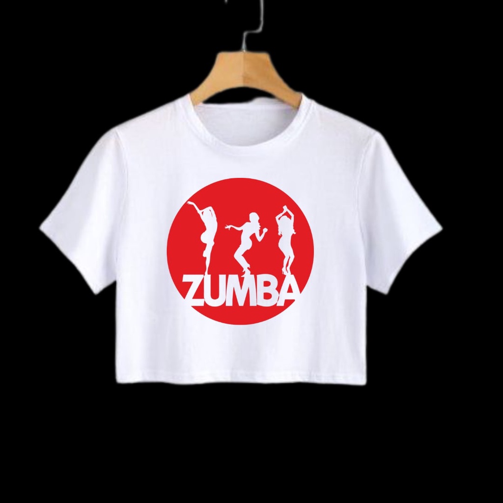 Clothing May Crop Top Zumba Merah Bulat Kaos Distro Croptop Atasan Krop Top Wanita Cewek Viral