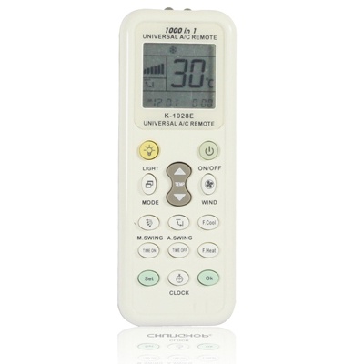 Remote AC Joker / Universal AC Remote Controller with Flashlight - K-1028E - White