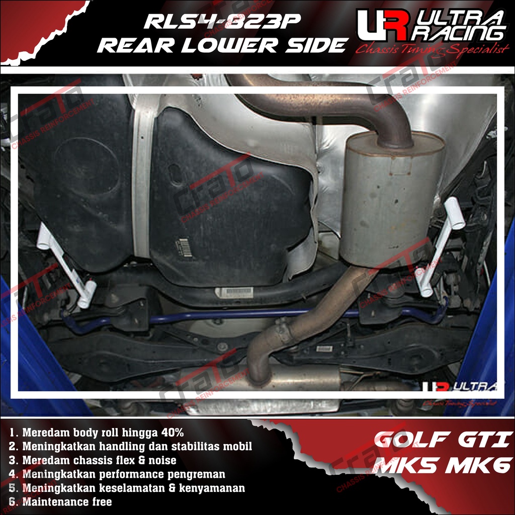 Aksesoris Stabiliser ULTRA RACING Safety Bar - Rear Lower Side Bar 4 Points - VW Volkswagen Golf GTI