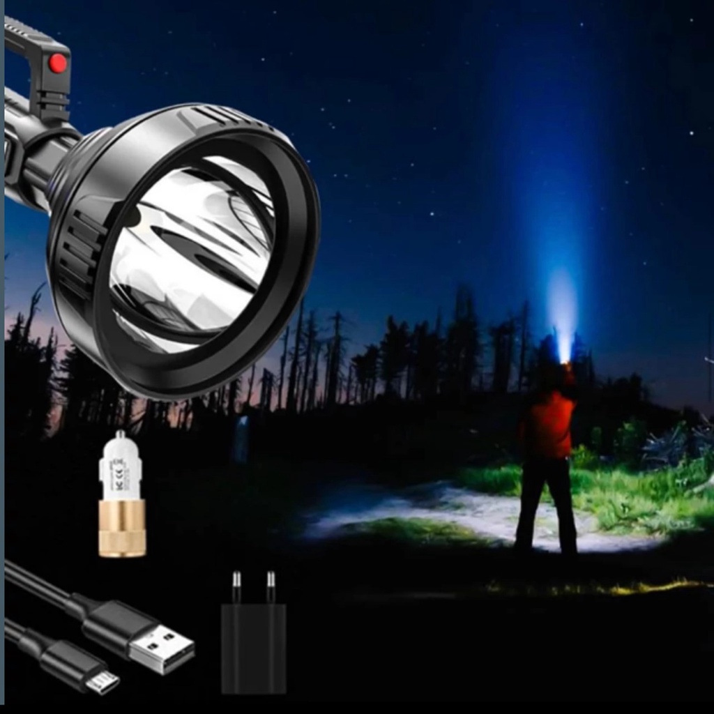 D4 Senter LED Super Terang Jarak Jauh SWAT Cas Mini GZLIDY Senter LED Multifungsi Super Bright Recha