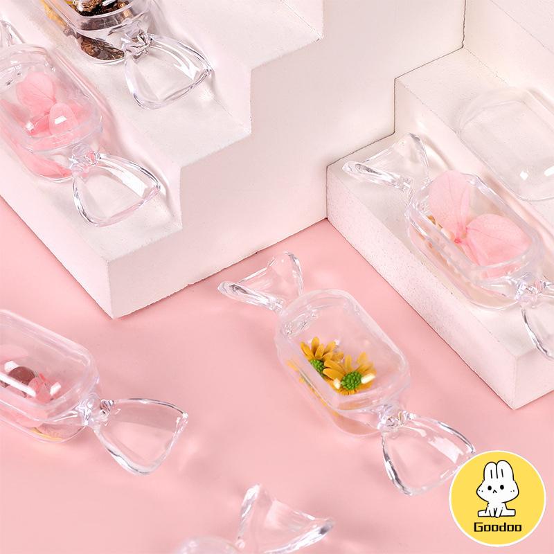 Permen Kreatif Kotak Penyimpanan Transparan Mini Portable Ring Earrings Jewelry Kotak Obat -Doo