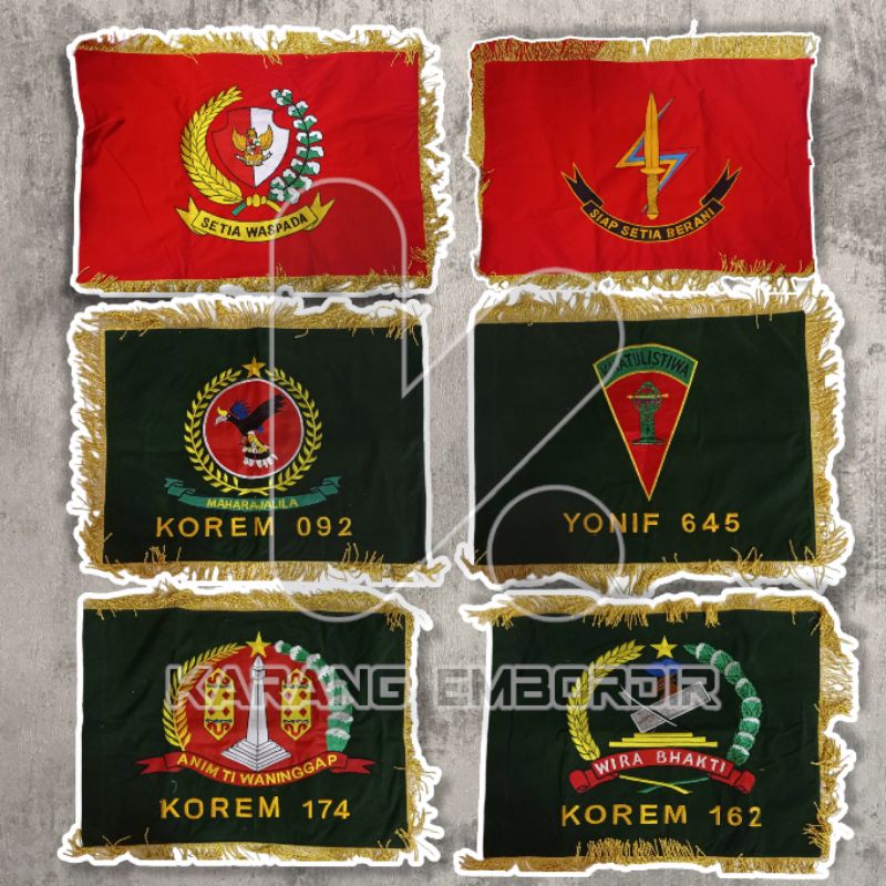 BENDERA BORDIR PATAKA CUSTOM TNI AD