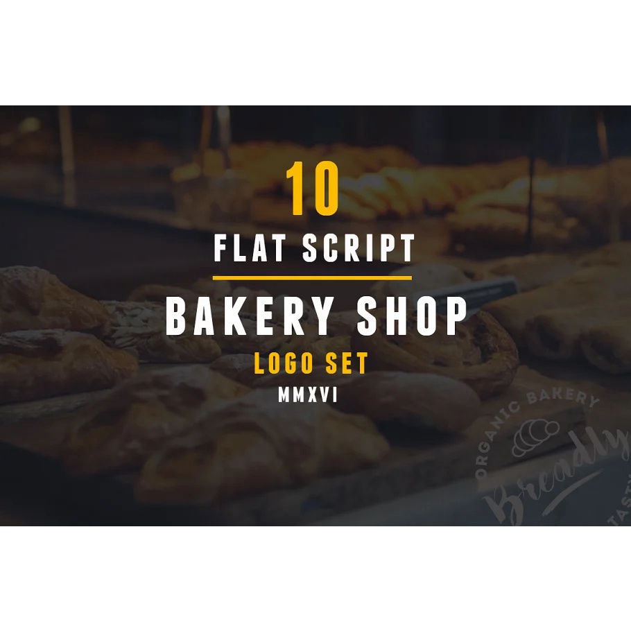 10 Bakery Shop Flat Script Logo