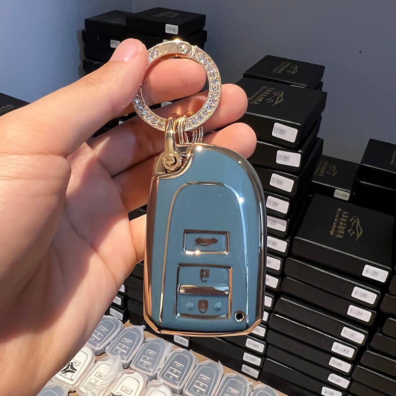 Untuk Toyota Key Cover Yaris Vios Remote Key Case Aksesoris 3tombol TPU Case Kunci Mobil Remote Control Shell Fob Pelindung Cover Gantungan Kunci