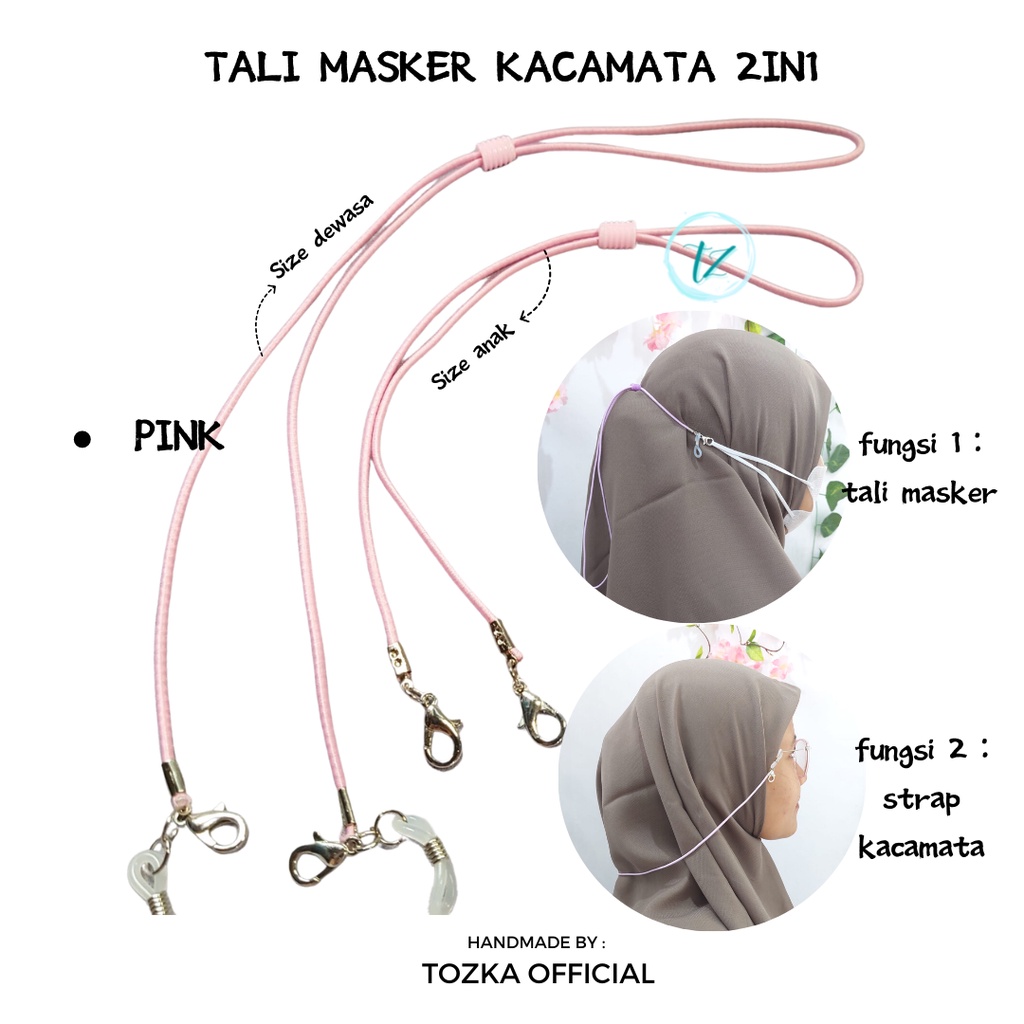 Tali masker &amp; kacamata I Konektor masker polos anak &amp; dewasa