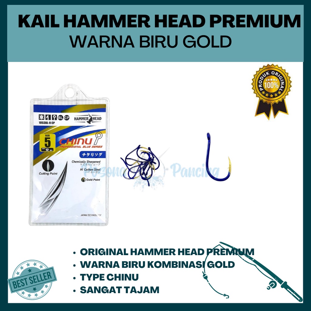 KAIL PANCING HAMMER HEAD  CHINU BIRU KOMBINASI GOLD/EMAS