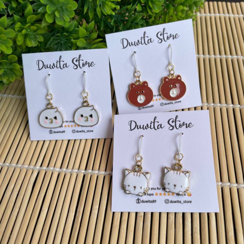 HANDMADE ANTING DEWASA KAITAN PLASTIK MOTIF ANIMAL-2(Alloy)