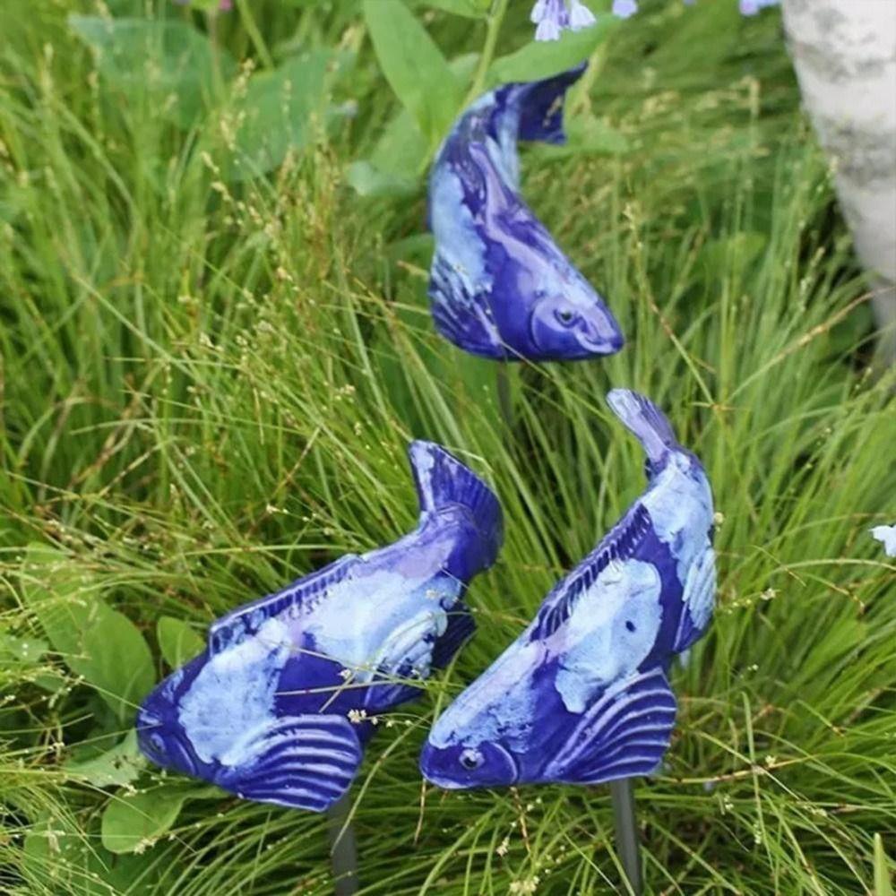 R-FLOWER Patung Kois Dekorasi Halaman Kreatif Resin Miniatur