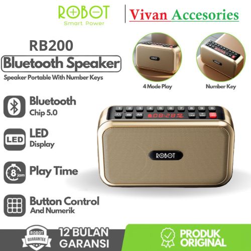 ROBOT RB200 Portable Speaker Bluetooth Alquran numerik dan layar LED