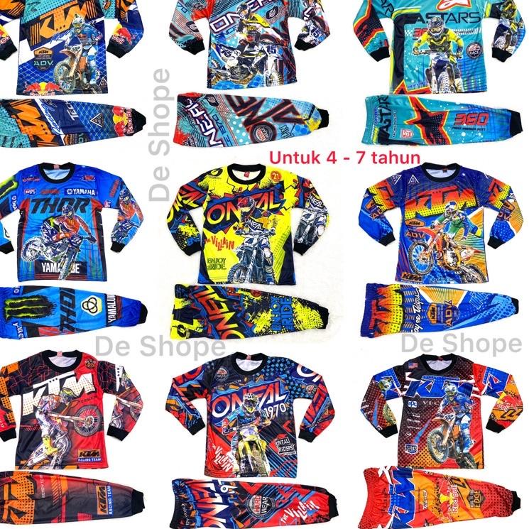 Diskon Gede--COD / SETELAN BAJU MOTOR CROSS ANAK UNTUK 4 - 7 TAHUN / BAJU BALAP MOTOR ANAK TERBARU /