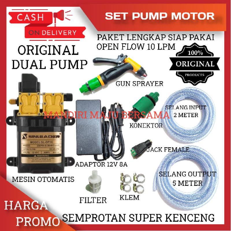 ALAT CUCI STEAM PORTABLE DOBEL POMPA SINLEADER 12LPM HUGH PRESSURE STEAM CUCI MOTOR AC SIRAM TAMAN