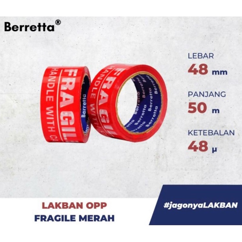 

TERLARIS ! Lakban Fragile merah dan putih| Lakban peringatan barang mudah pecah