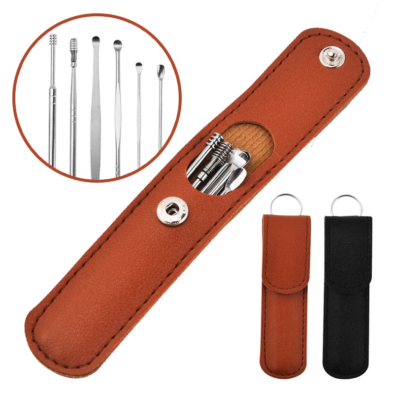Korek Kuping Alat Pembersih Perawatan Telinga Stainless Steel Set Ear Wax Picker 7 / 6 Pcs