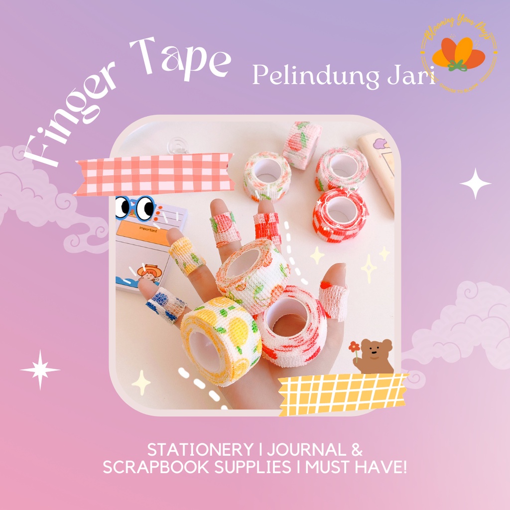 

bloomingyourdays Finger Tape Wrist Tape Pelindung Jari Perban Jari Sport Tape Warna Warni pastel alat bantu tulis Pelindung Jari Alat Musik Gitar