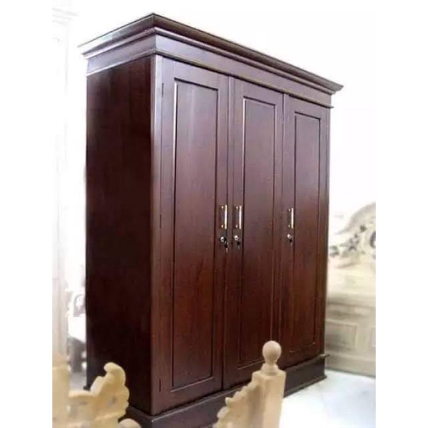 Lemari pakaian Kayu jati 3pintu