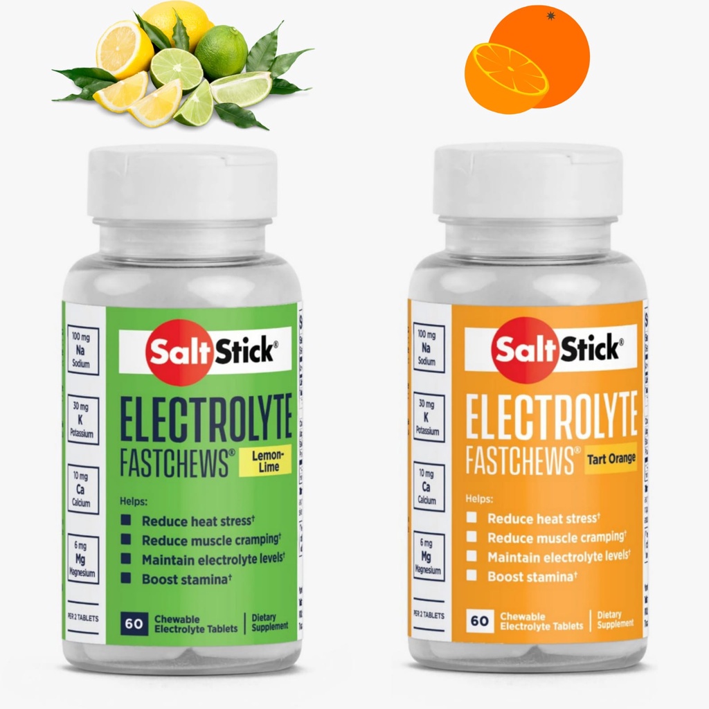 SaltStick FASTCHEWS botol isi 60 butir Tart Orange Zesty Lemon Lime
