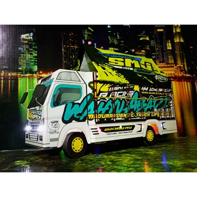 PROMO MURAH MINIATUR TRUK OLENG FULL VARIASI LAMPU BONUS TERPAL TERLARIS