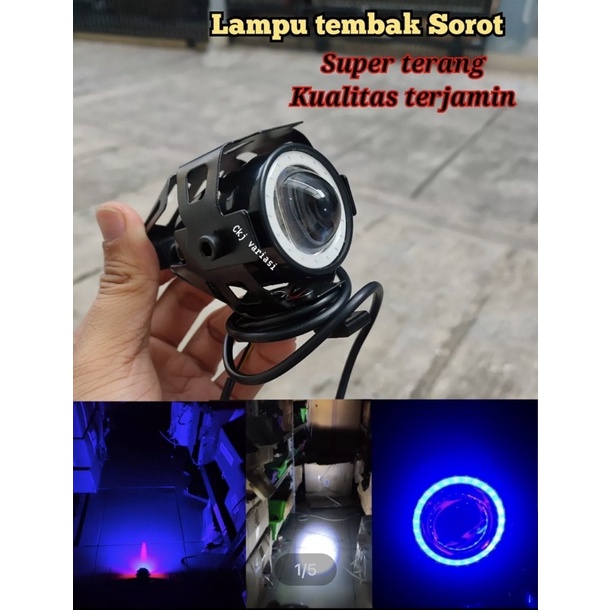 Lampu tembak sorot LED Cree U7 mini AE DE biru merah  waterproof