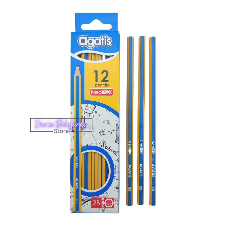 

Pensil 2B Agatis Pencil Hexagonal NeoPex AGATIS Pack Isi 12pc