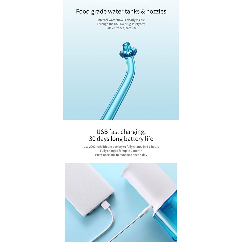 SOOCAS Semprotan Pembersih Sela Gigi Teeth Scaling Dental Device - W3 - White