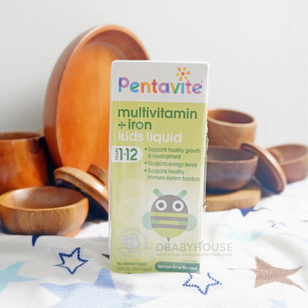 Pentavite Multivitamin + Iron Kids Liquid 200 ml