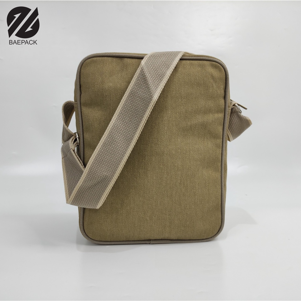 Tas Selempang Kanvas Pria Xenof Cream Original Baepack / Tas Bahu Canvas Cowok  / Tas Selempang Premium Produsen Bandung