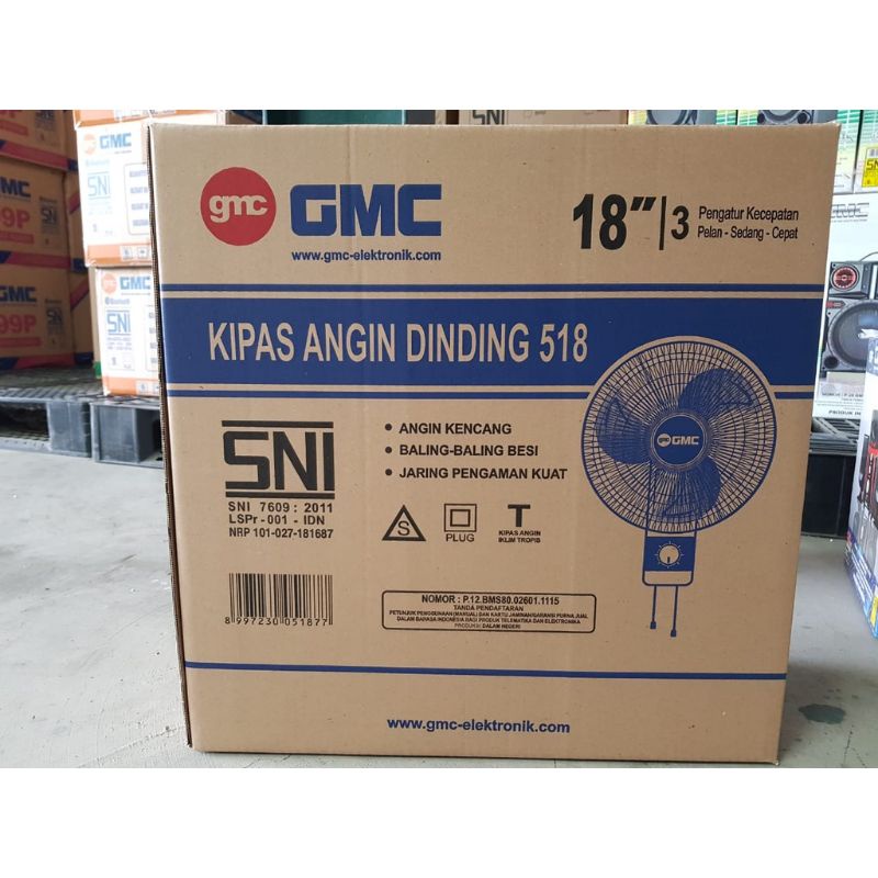 Kipas Angin Dinding Wall Fan GMC 518 - Jumbo Tornado Besi 18 Inch