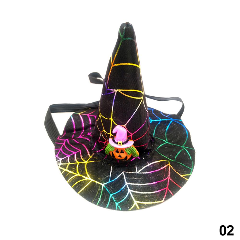 Timekey Topi Penyihir Motif Labu Halloween Untuk Kostum Cosplay Anjingkucing D5U1