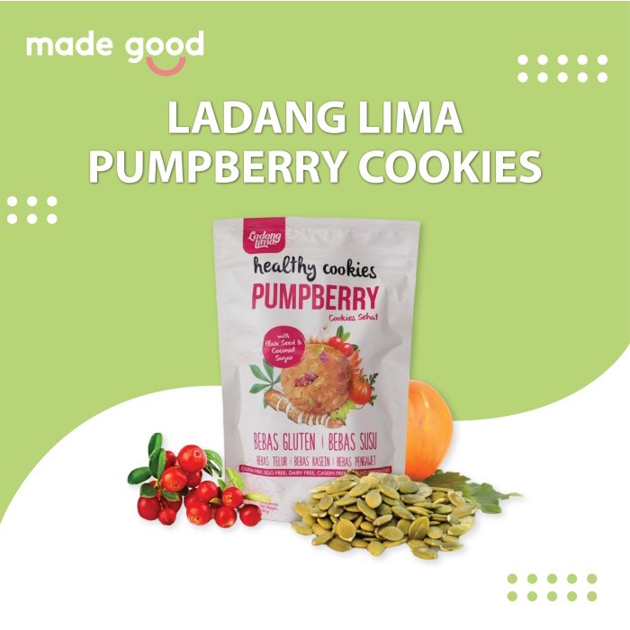 

Ladang Lima - Pumpberry Healthy Cookies 180 gr - Kue Bebas Gluten Free