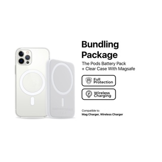 Bundling Package [The Pods Battery Pack + Clear Case With Magsafe]