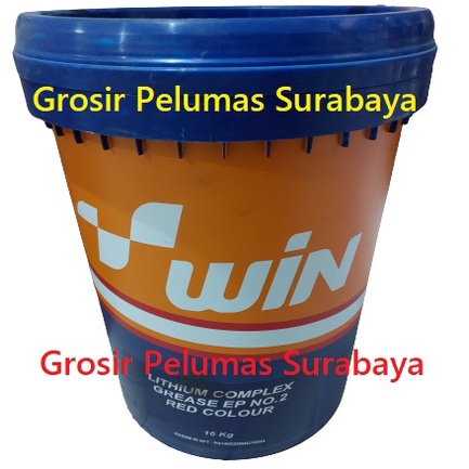 Gemuk WIN Lithium Complex EP2 EP-2 Red Grease Stempet Hi Temp Pail