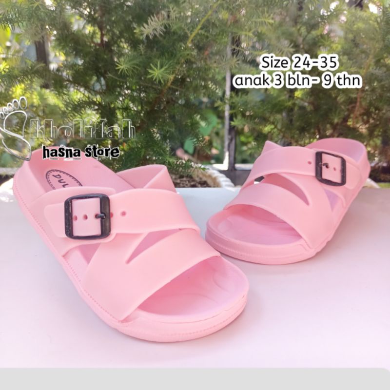 Terbaru Sandal Anak Perempuan Slop Silang 24-35 Dulux 270d/c