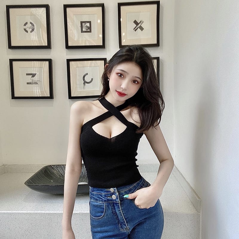 Victoria Maddie Tank Top Crop Stylish Wanita 4065