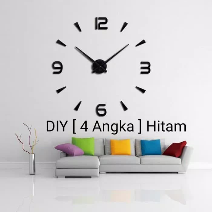 Jam Dinding Tempel / Jam DIY Jumbo Unik Untuk Ruang Tamu/Kamar / Jam Analog