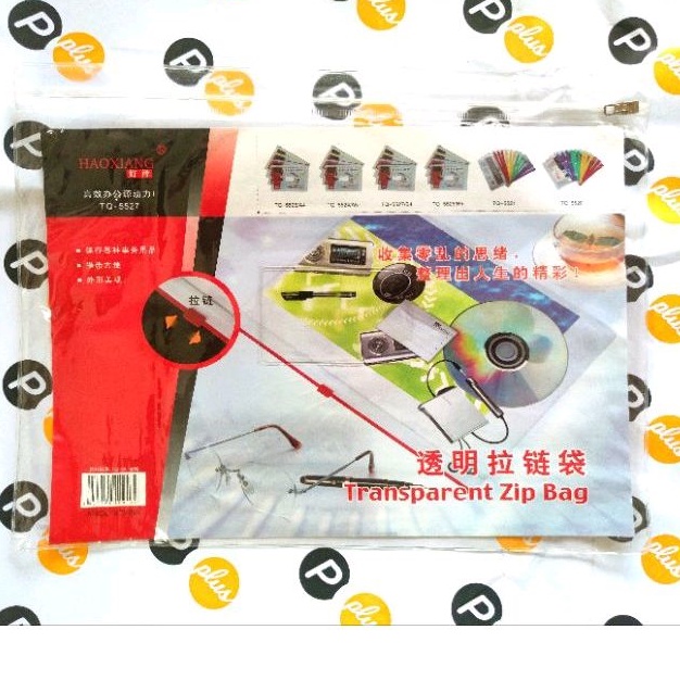

Transparan Zip Bag Folio F4 / Map Resleting Mika Tebal Folio F4