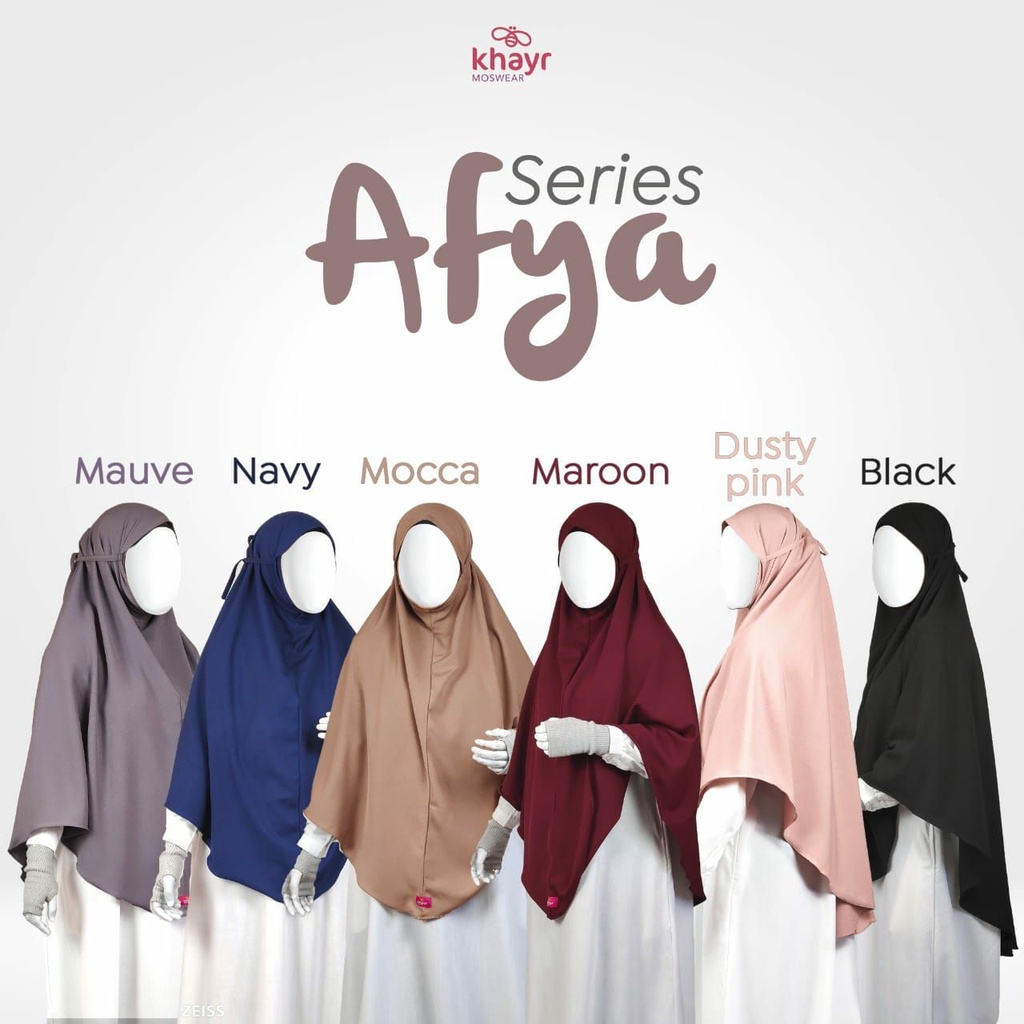 Khimar  instan nonpad tali AFYA series Khayr Moswear