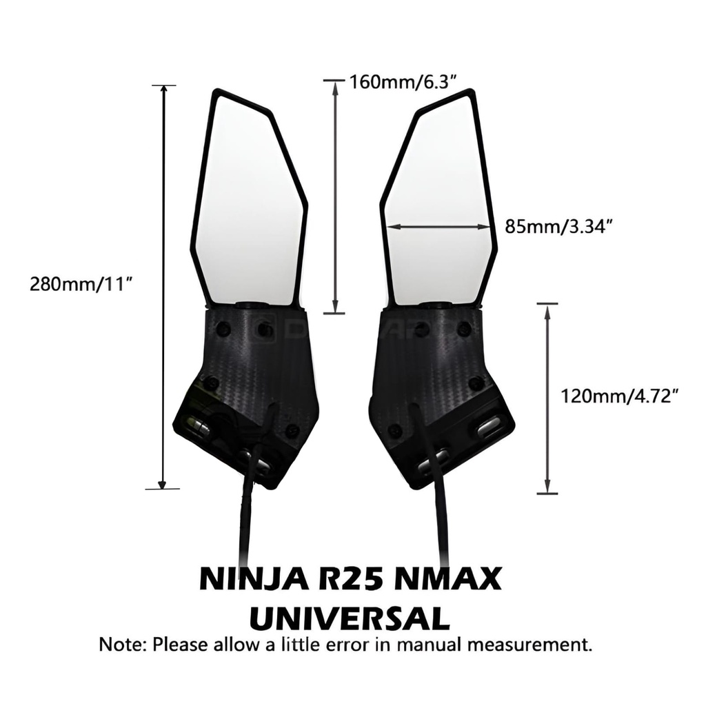 SPION WINGLET FAIRING PLUS SEIN SEN KANAN KIRI COCOK UNTUK MOTOR NMAX CBR NINJA R25 NINJA 250 R15 DLL UNIVERSAL PNP SPION WINGLET MAX PROTAPER KARBON CARBON