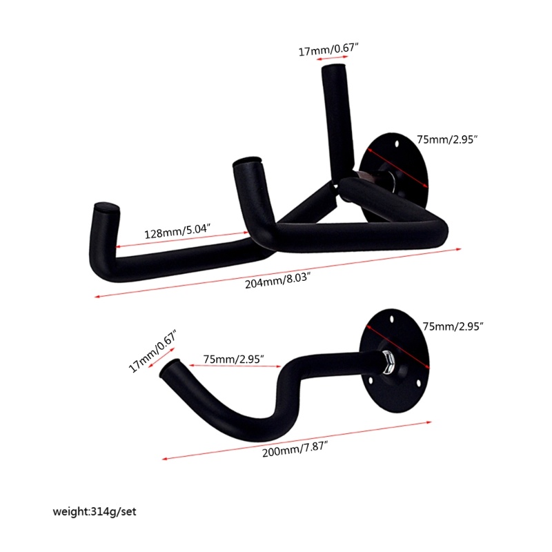 Zzz Bracket Kait Gantung Dinding Horizontal Holder Gitar Bass Dengan Sekrup