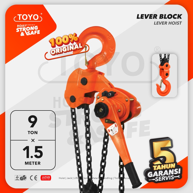 TOYO Lever Block / Lever Hoist 9 Ton x 1.5 Meter