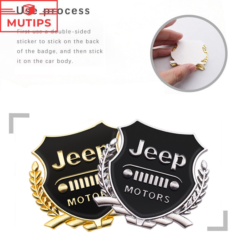 2 Pcs Sticker Emblem Dekorasi Kaca Jendela Mobil Jeep Wrangler jk Cherokee xj Renegade Compass 2022 Willys 3D Bahan Metal