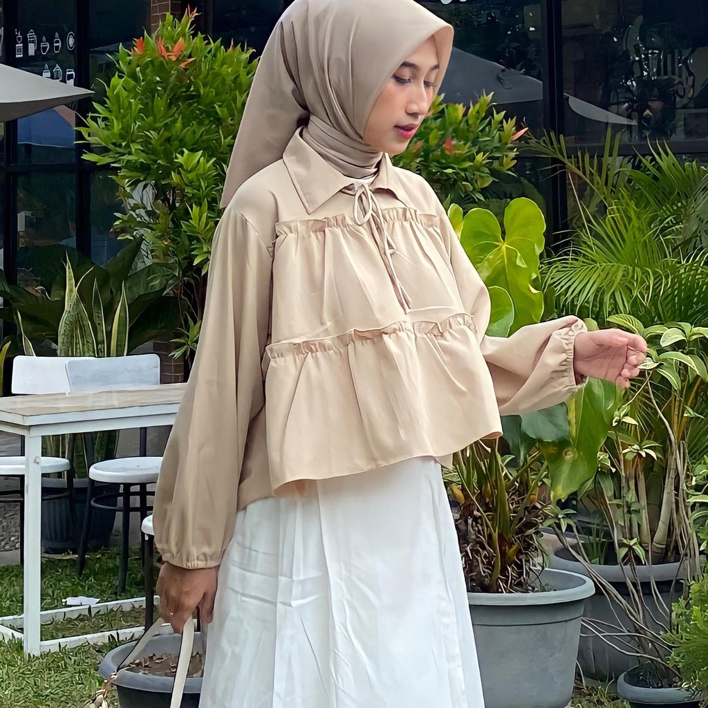 Baby Doll Shirt / Sweet Blouse Wanita / Atasan Rample Wanita