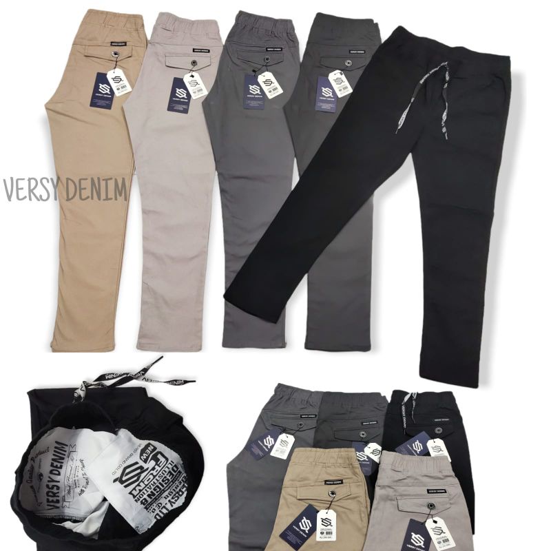 celana panjang chinos pinggang karet premium original versy