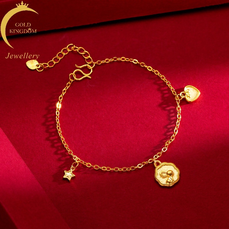 Goldkingdom Perhiasan Fashion 24K Bangkok Aksesoris Ready Stock Bunny Heart Star Gelang Wanita Lucu Minimalis Serbaguna