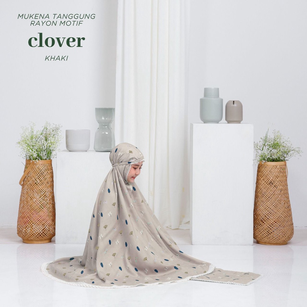 PUSAT MUKENA TASIK - MUKENA RAYON RENDA ANAK TANGGUNG MOTIF CLOVER