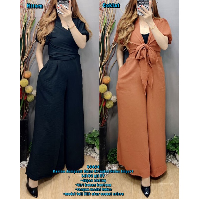 FM 62424 Karina Jumpsuit Kulot Polos Import