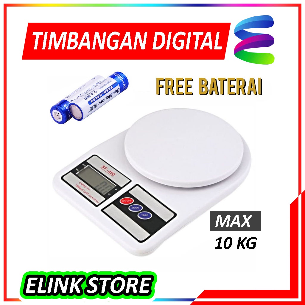 Timbangan Digital Elektrik / Timbangan Dapur / Timbangan Kue Kapasitas 10 Kg FREE Baterai