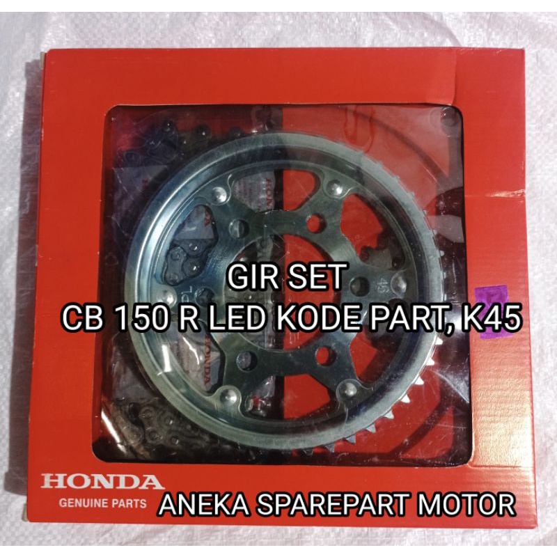 GIR SET CB 150 R LED GEAR SET CB150R LED CHAIN KIT CB 150 R LED(LUBANG BAUT 6 K45)
