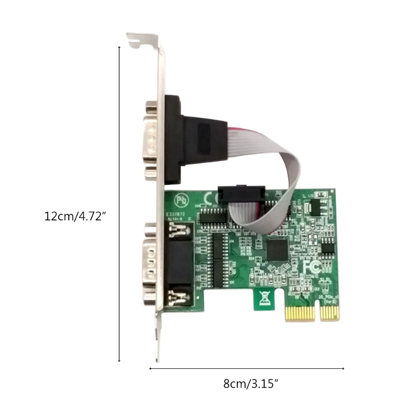 Zzz Adapter Konverter PCI-E Ke Industri DB9 x2 Serial RS232 COM Chip AX99100 25Mb