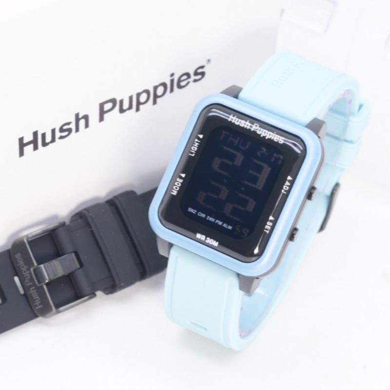 [DGS] Jam tangan Wanita/Pria Hush Puppies Digital Kotak Free box+tali Rubber